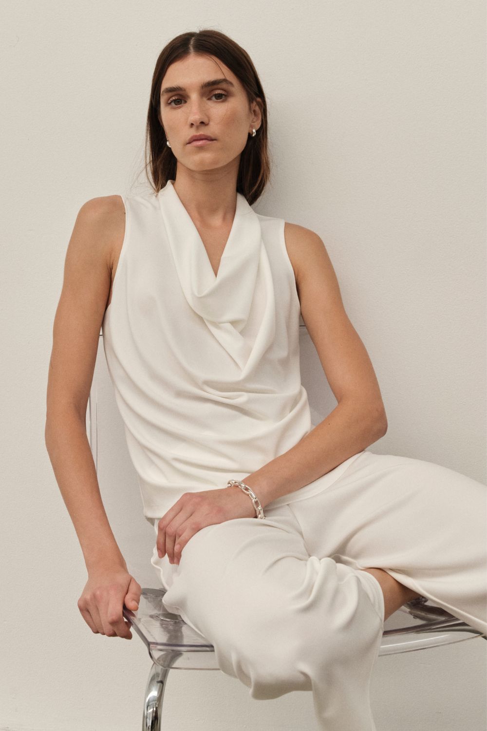 Mela Purdie - Mela Purdie Drape Shell | Cream - Top - Silvermaple Boutique 