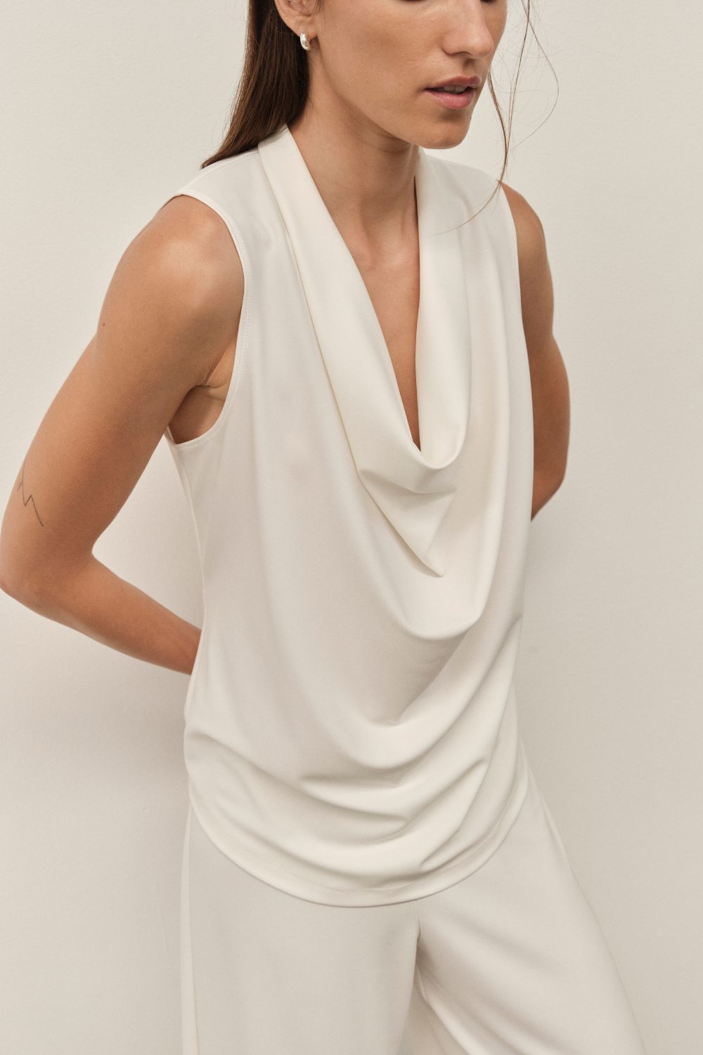 Mela Purdie - Mela Purdie Drape Shell | Cream - Top - Silvermaple Boutique 