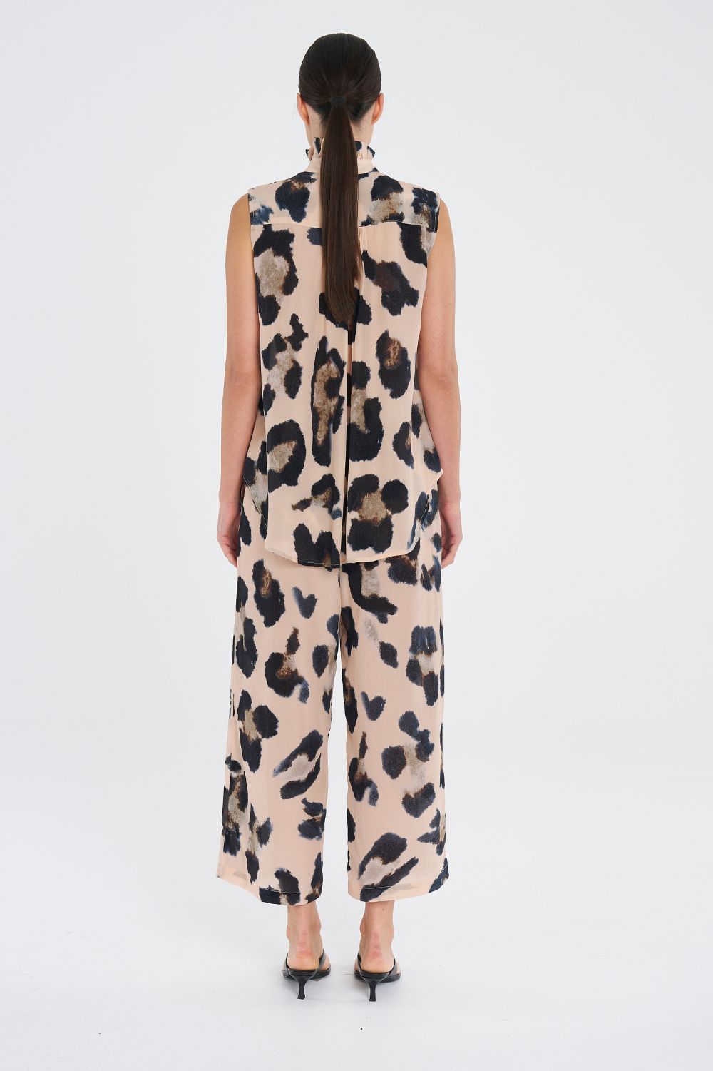 Mela Purdie - Mela Purdie Frill Neck Tank | Blurr Silk Print - Top - Silvermaple Boutique 