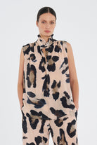Mela Purdie - Mela Purdie Frill Neck Tank | Blurr Silk Print - Top - Silvermaple Boutique 