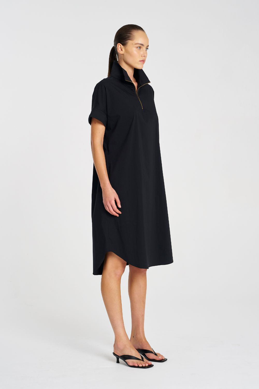 Mela Purdie - Mela Purdie Half Zip Dress | French Navy - Dress - Silvermaple Boutique 