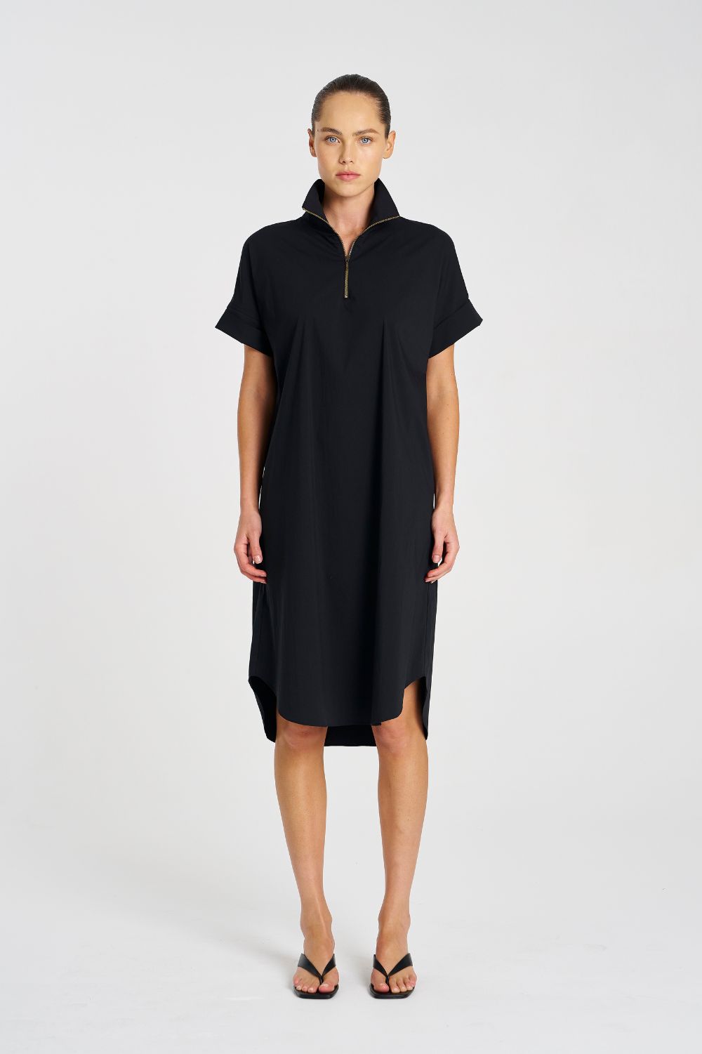 Mela Purdie - Mela Purdie Half Zip Dress | French Navy - Dress - Silvermaple Boutique 