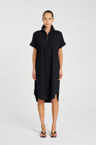 Mela Purdie - Mela Purdie Half Zip Dress | French Navy - Dress - Silvermaple Boutique 