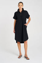 Mela Purdie - Mela Purdie Half Zip Dress | French Navy - Dress - Silvermaple Boutique 
