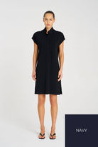 Mela Purdie - Mela Purdie Henley Dress | Navy - Dress - Silvermaple Boutique 