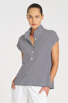 Mela Purdie - Mela Purdie Henley Shell | Marine Yacht Stripe - Top - Silvermaple Boutique 