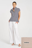Mela Purdie - Mela Purdie Henley Shell | Saddle Yacht Stripe - Top - Silvermaple Boutique 