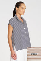 Mela Purdie - Mela Purdie Henley Shell | Saddle Yacht Stripe - Top - Silvermaple Boutique 