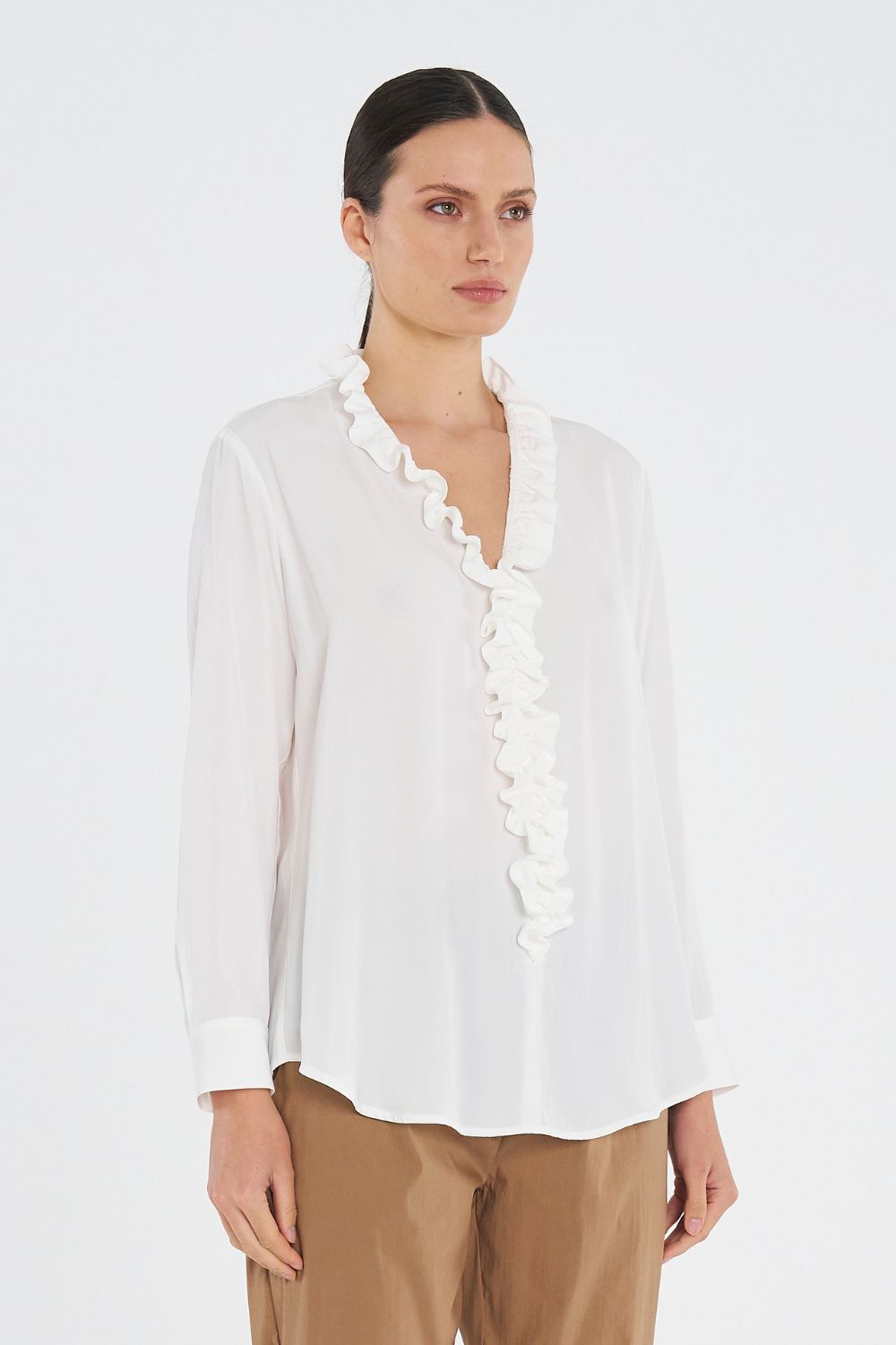 Mela Purdie - Mela Purdie Lariat Blouse | White - Blouse - Silvermaple Boutique 