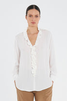 Mela Purdie - Mela Purdie Lariat Blouse | White - Blouse - Silvermaple Boutique 