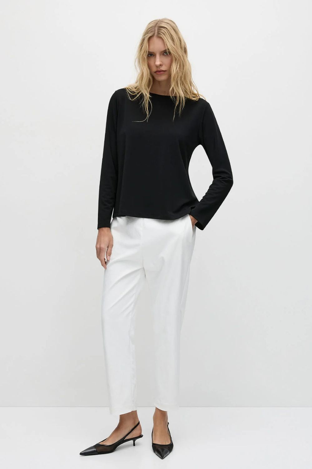 Mela Purdie - Mela Purdie Long Sleeve Powder Boater - Top - Silvermaple Boutique 