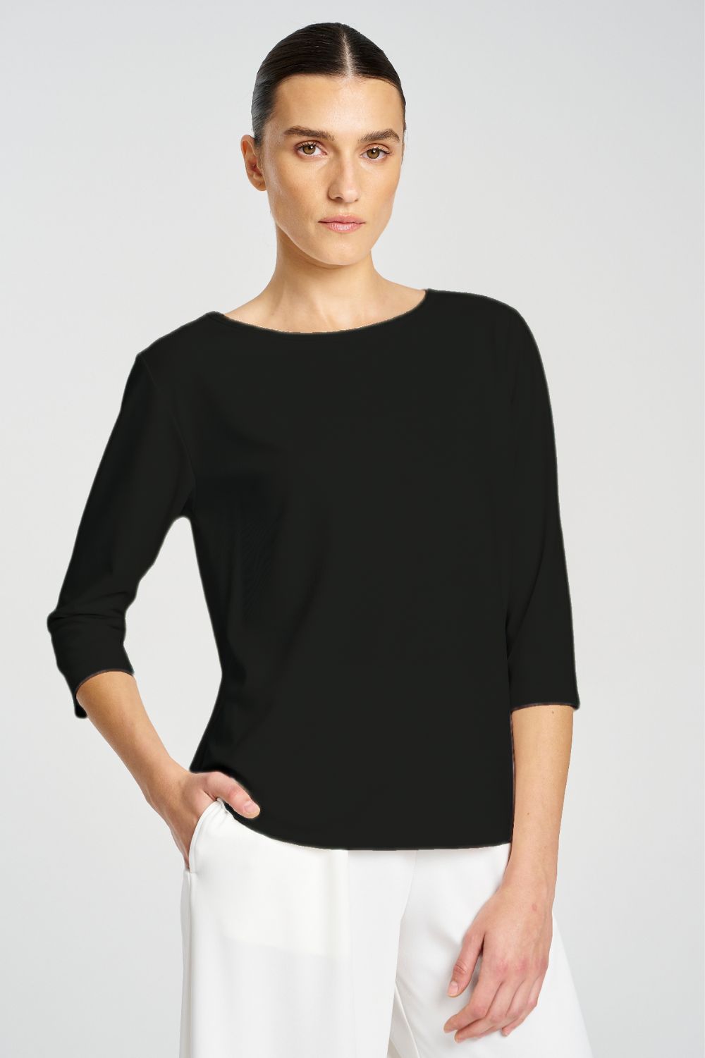 Mela Purdie - Mela Purdie Powder Boat Neck | Black - Top - Silvermaple Boutique 