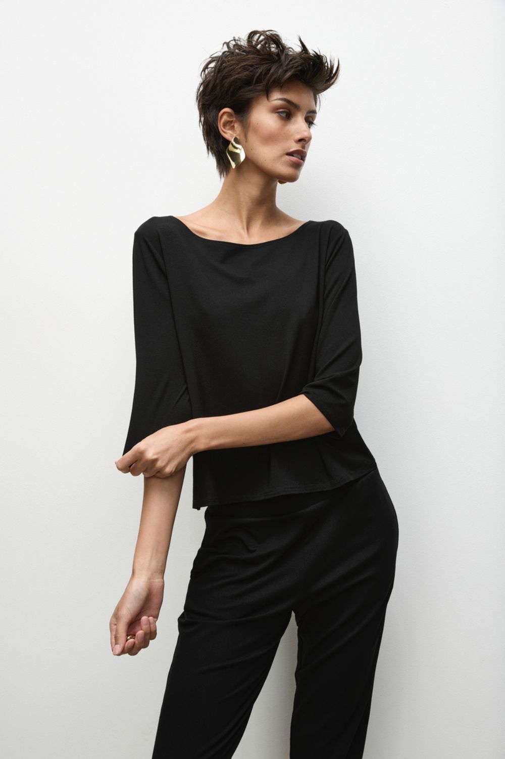 Mela Purdie - Relaxed Boat Neck | Black - Top - Silvermaple Boutique 