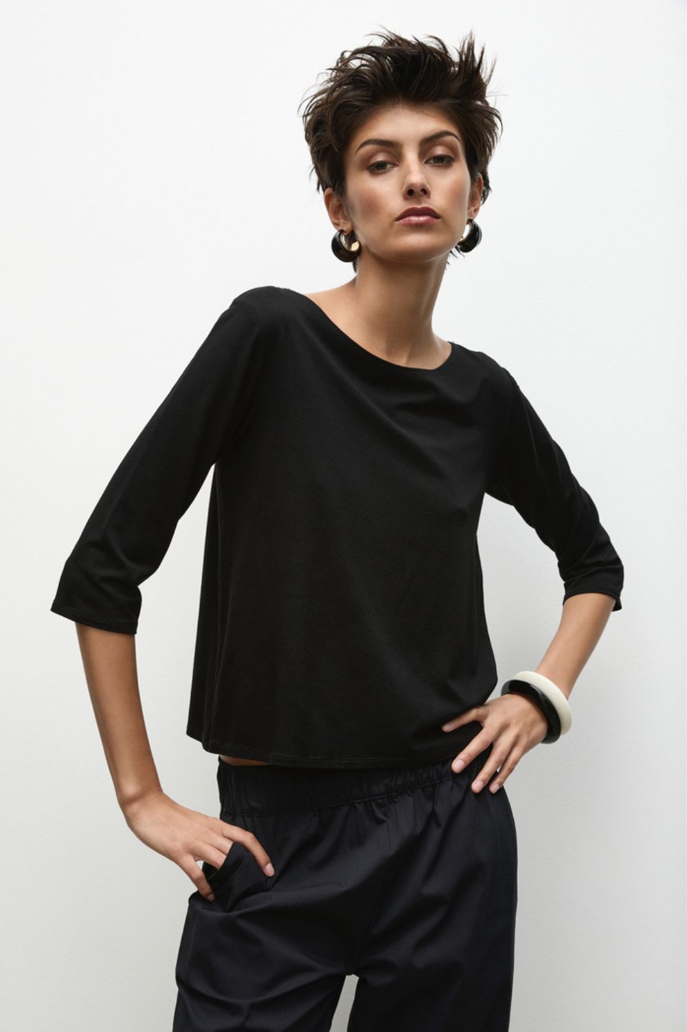Mela Purdie - Relaxed Boat Neck | Black - Top - Silvermaple Boutique 