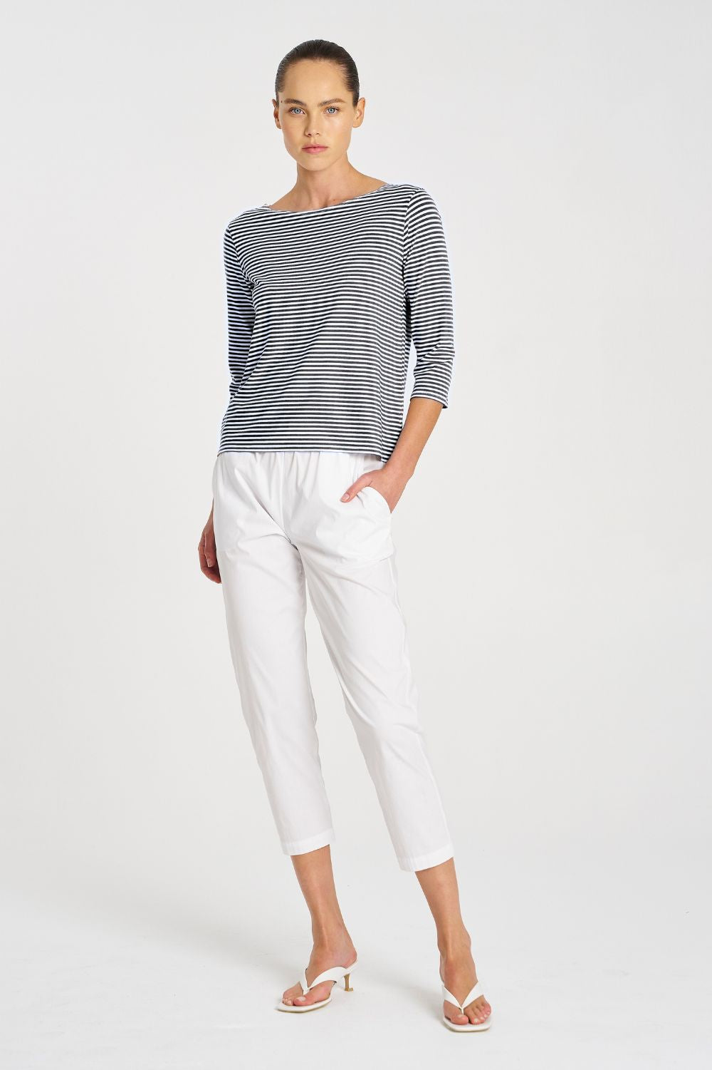 Mela Purdie - Mela Purdie Relaxed Boat Neck | Marine Yacht Stripe - Top - Silvermaple Boutique 