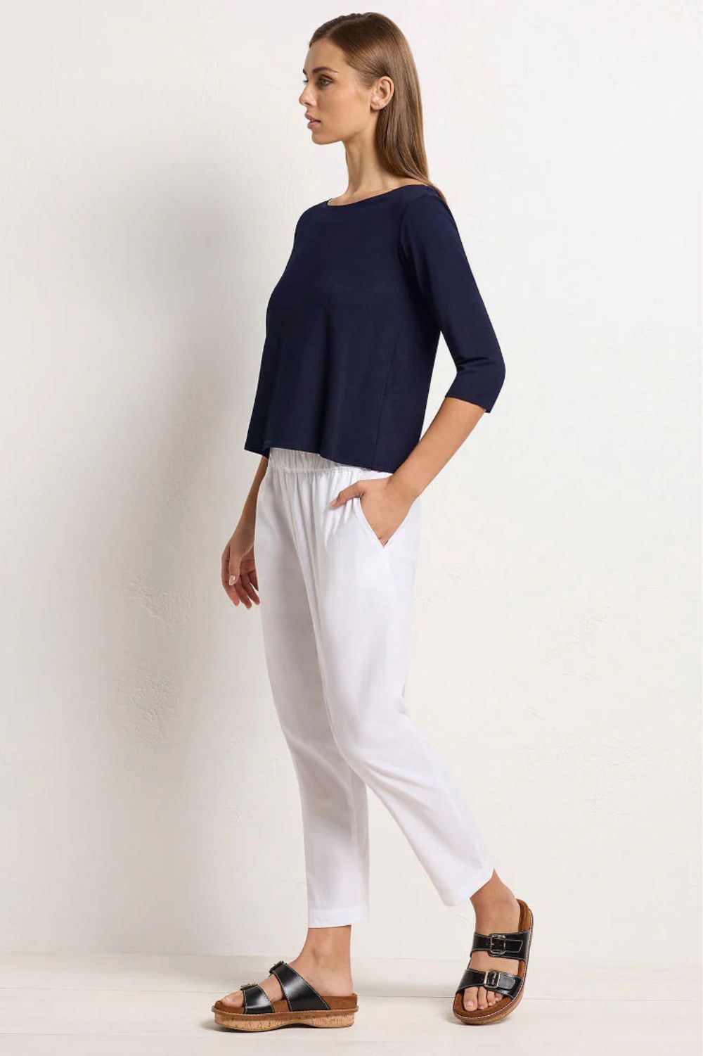Mela Purdie - Relaxed Boat Neck | Navy - Top - Silvermaple Boutique 