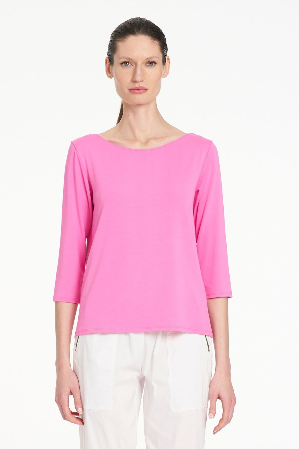 Mela Purdie - Mela Purdie Relaxed Boat Neck | Vivid Pink - Top - Silvermaple Boutique 