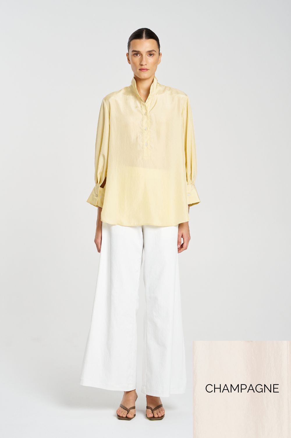 Mela Purdie - Resort Shirt | Champagne - Shirt - Silvermaple Boutique 