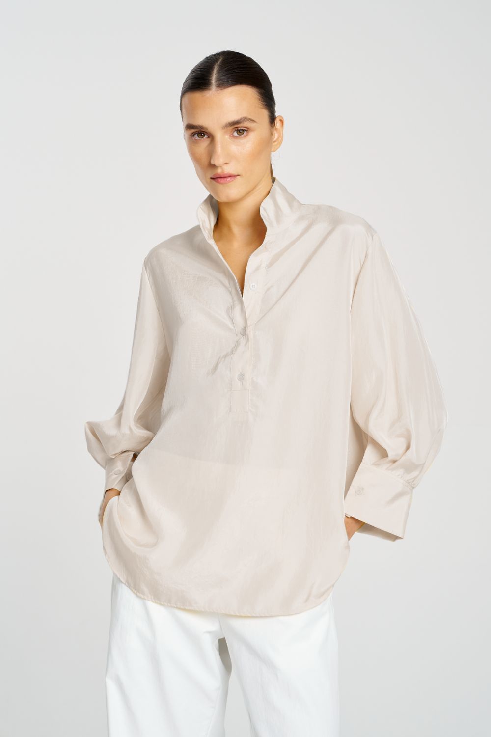 Mela Purdie - Resort Shirt | Champagne - Shirt - Silvermaple Boutique 