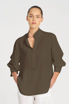 Mela Purdie - Mela Purdie Resort Shirt | Leather - Shirt - Silvermaple Boutique 