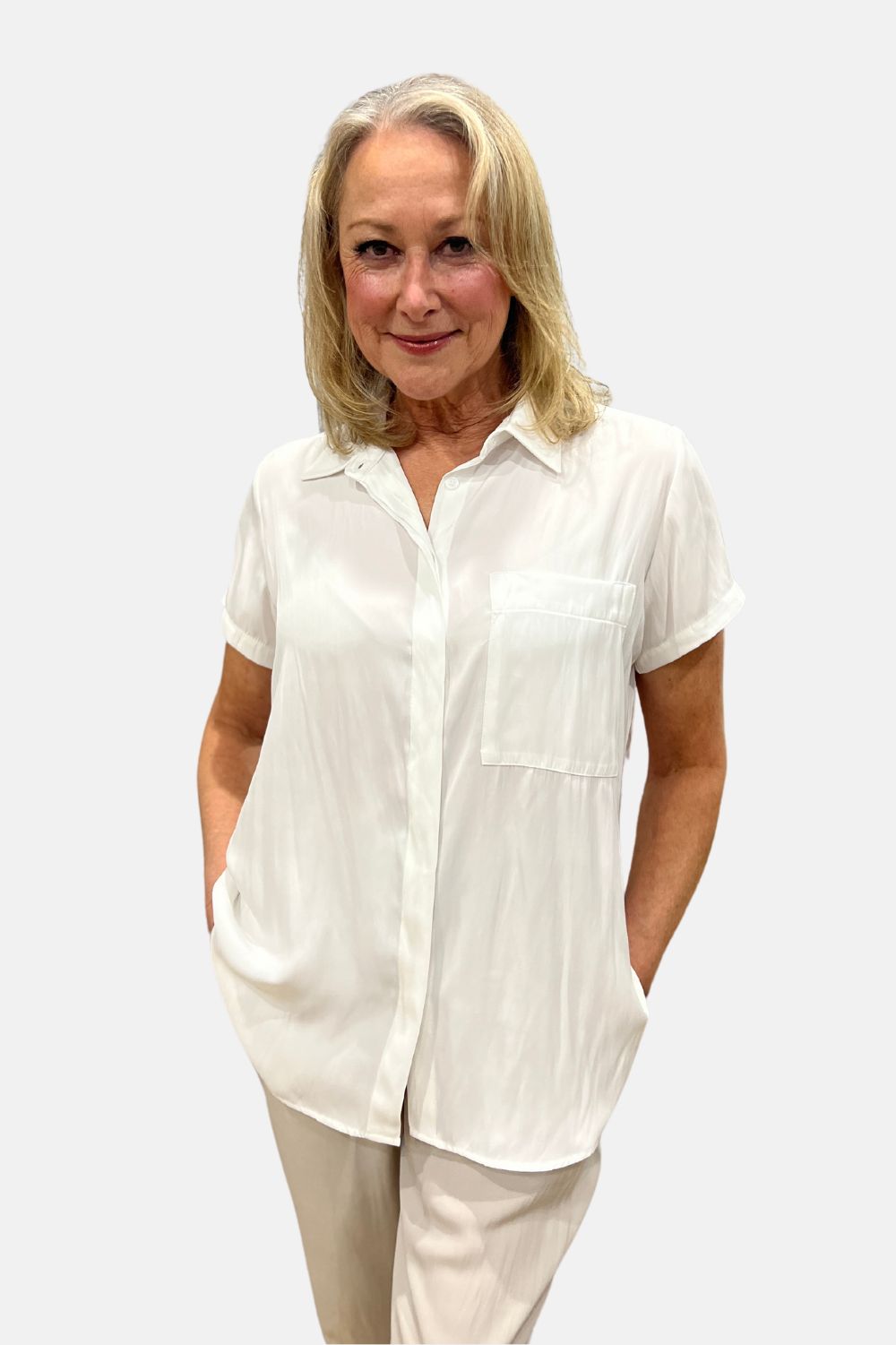Mela Purdie - SS Single Pocket Shirt | White - Shirt - Silvermaple Boutique 