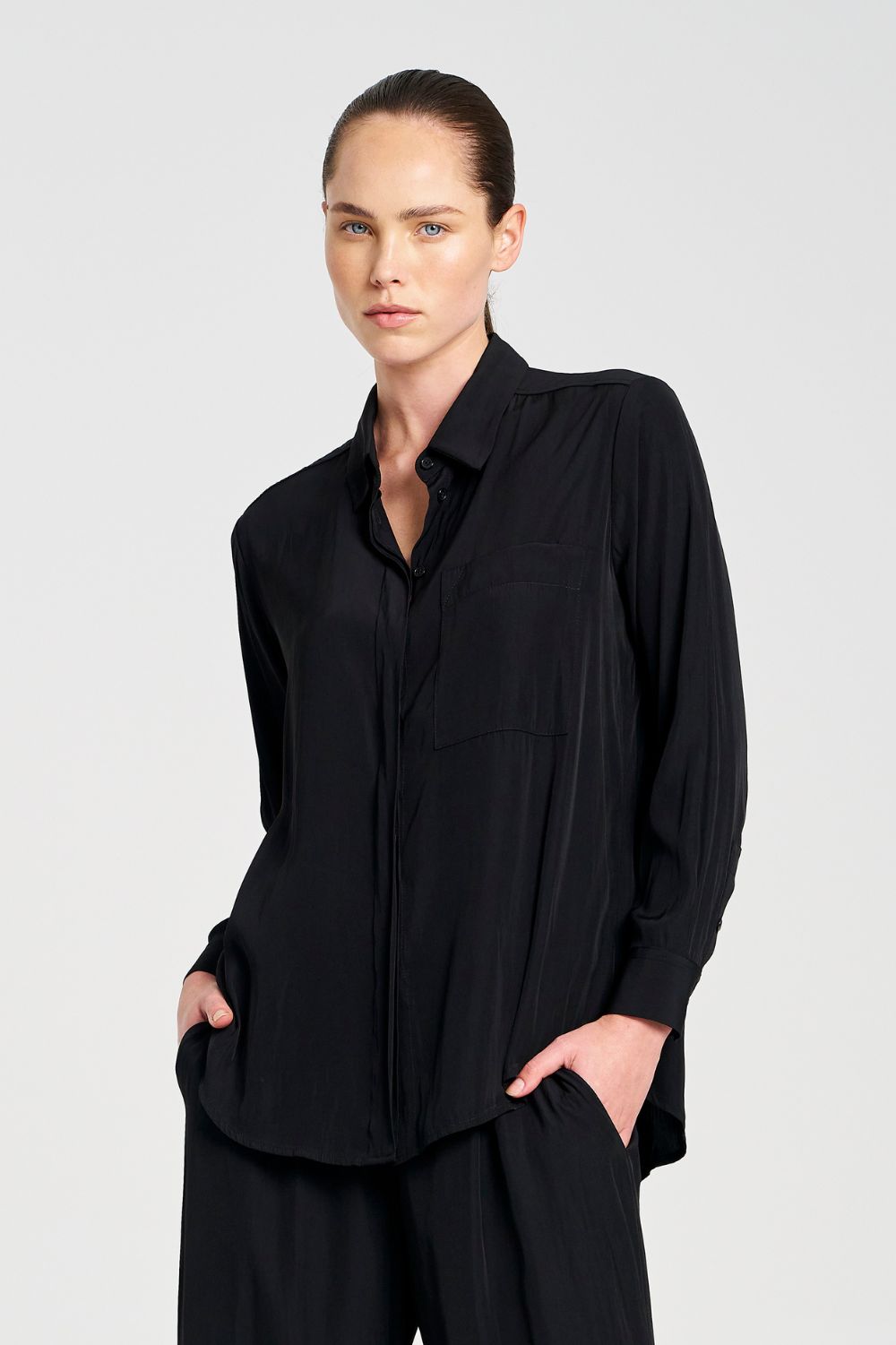Mela Purdie - Single Pocket Shirt | Black - Shirt - Silvermaple Boutique 