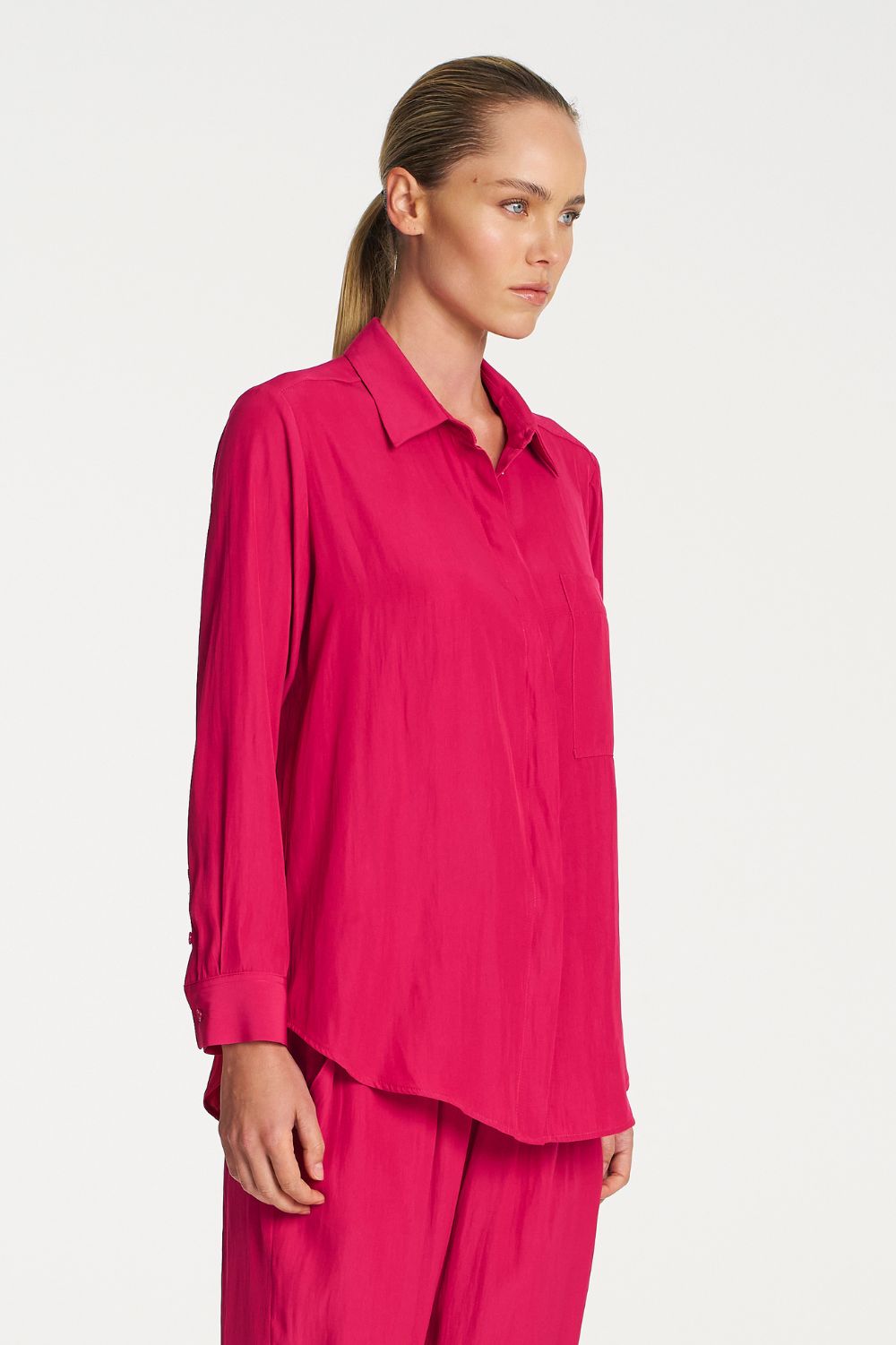 Mela Purdie - Mela Purdie Single Pocket Shirt | Teaberry - Shirt - Silvermaple Boutique 