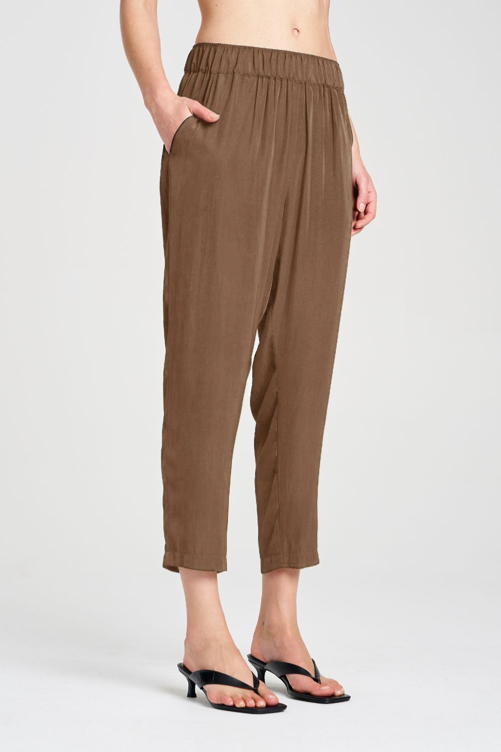 Mela Purdie - Mela Purdie Soft Capri | Chestnut - Pants - Silvermaple Boutique 