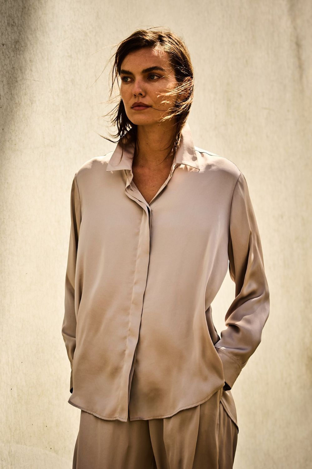 Mela Purdie - Mela Purdie Soft Shirt | Champagne - Shirt - Silvermaple Boutique 