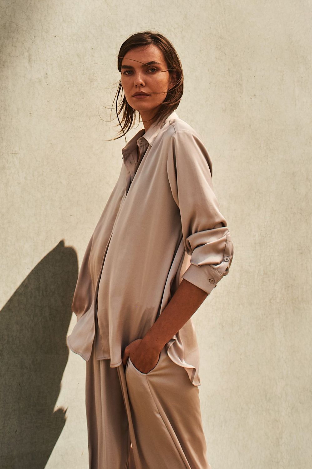 Mela Purdie - Mela Purdie Soft Shirt | Champagne - Shirt - Silvermaple Boutique 