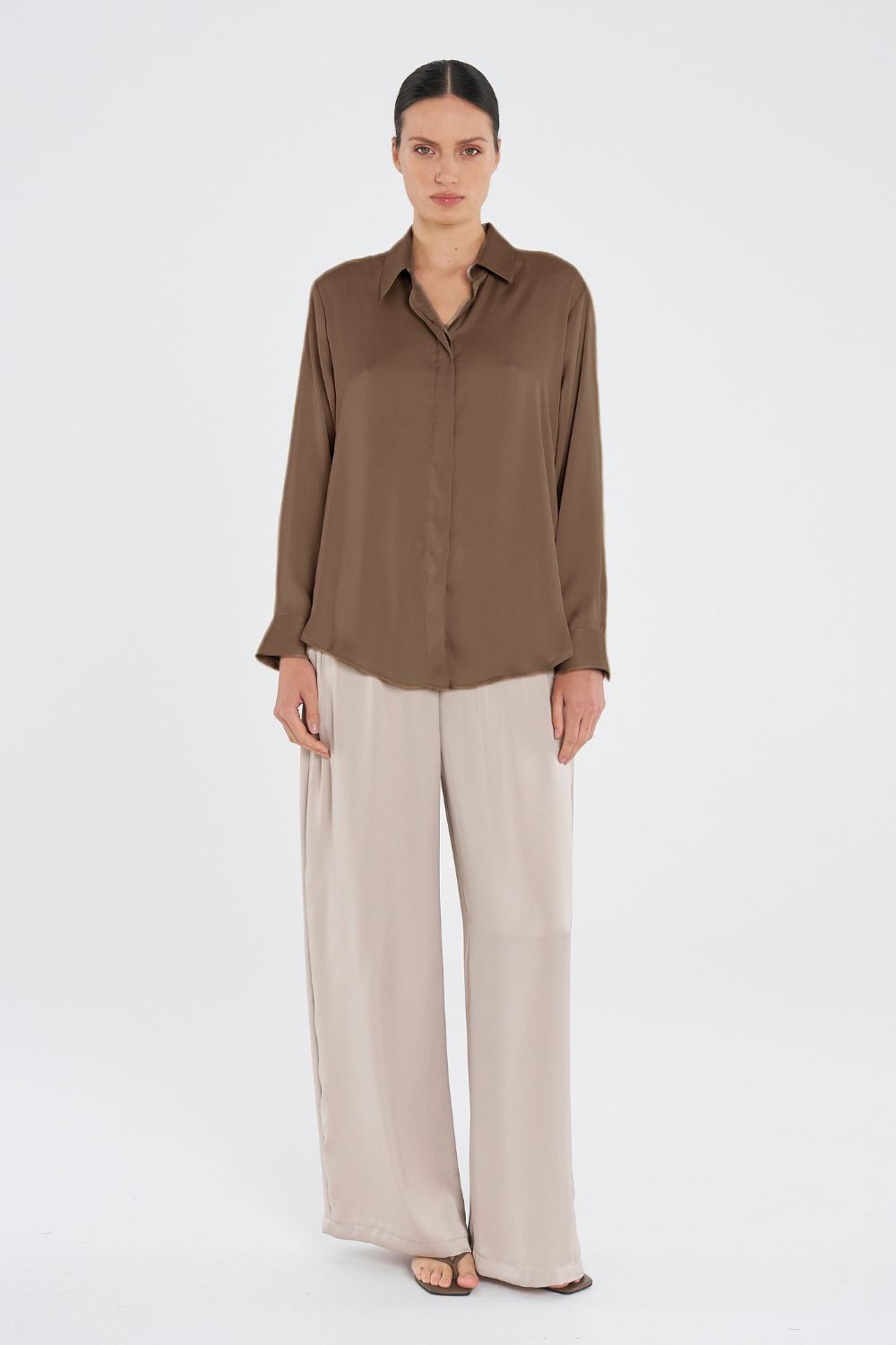 Mela Purdie - Mela Purdie Soft Shirt | Sepia - Shirt - Silvermaple Boutique 