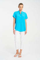 Mela Purdie - Mela Purdie Soft Stand Shirt | Cerulean - Shirt - Silvermaple Boutique 