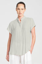 Mela Purdie - Mela Purdie Soft Stand Shirt | Oyster - Shirt - Silvermaple Boutique 