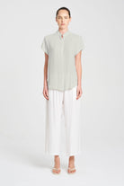 Mela Purdie - Mela Purdie Soft Stand Shirt | Oyster - Shirt - Silvermaple Boutique 