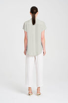 Mela Purdie - Mela Purdie Soft Stand Shirt | Oyster - Shirt - Silvermaple Boutique 