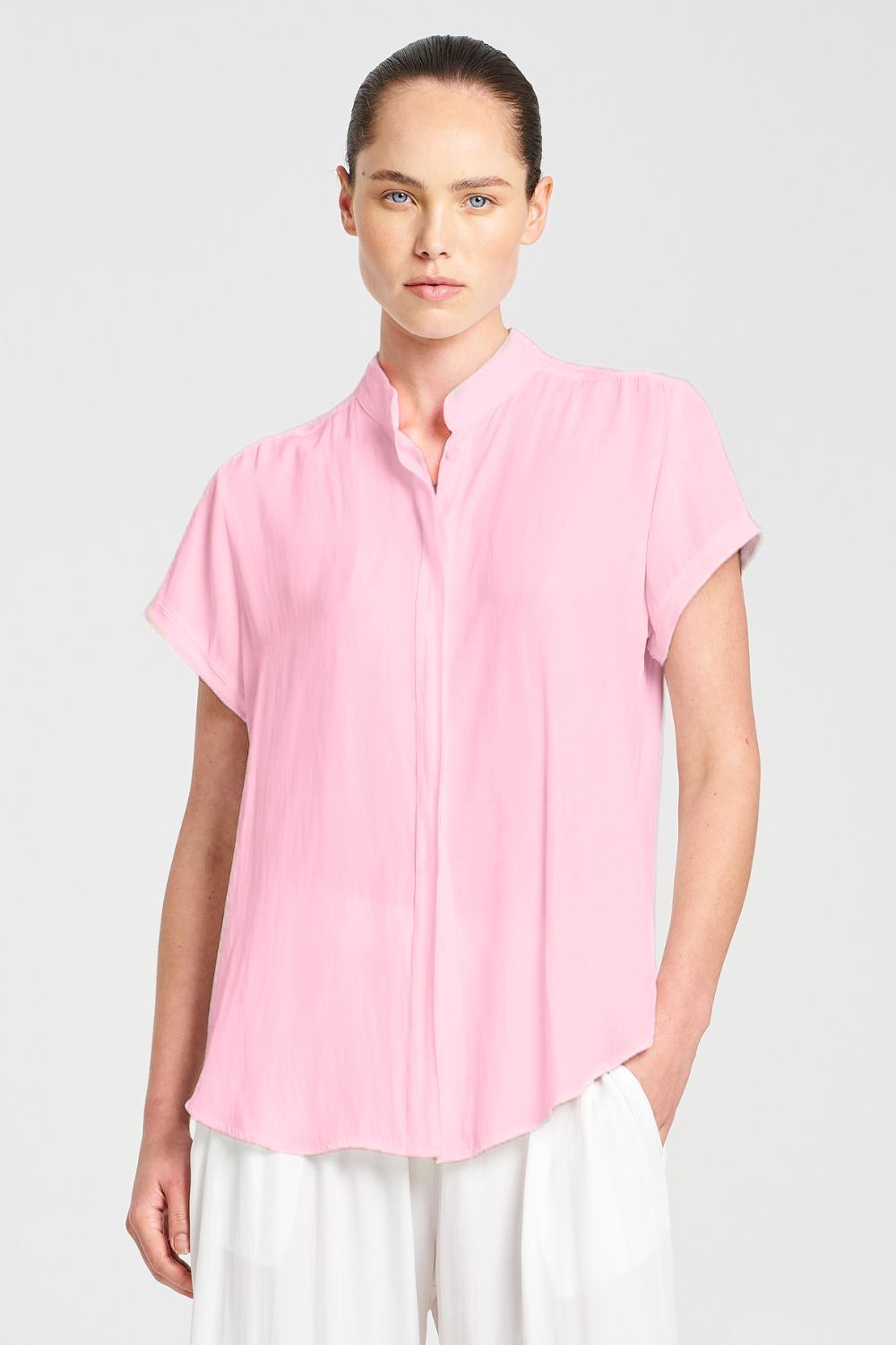 Mela Purdie - Mela Purdie Soft Stand Shirt | Rosebud - Shirt - Silvermaple Boutique 