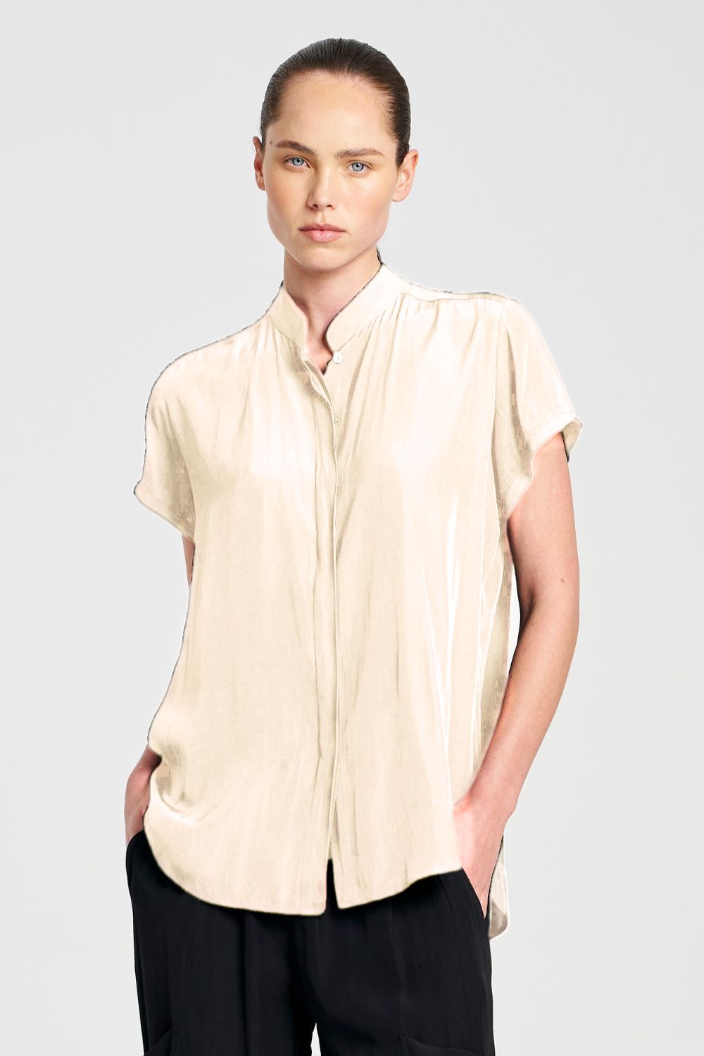 Mela Purdie - Mela Purdie Soft Stand Shirt | Meringue - Shirt - Silvermaple Boutique 