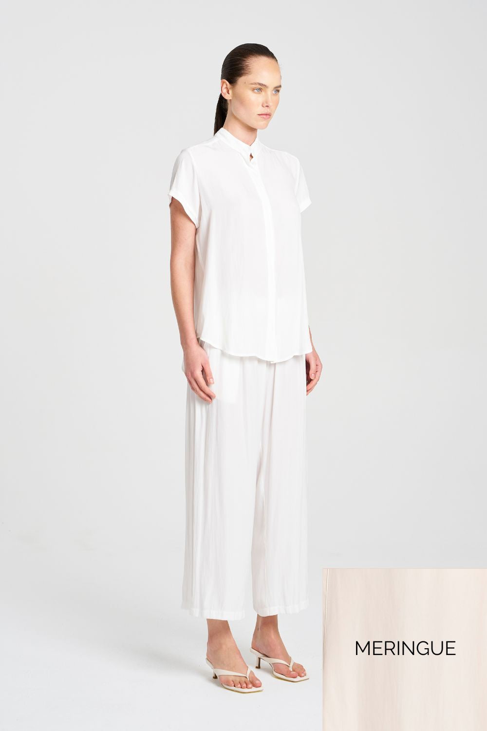 Mela Purdie - Mela Purdie Soft Stand Shirt | Meringue - Shirt - Silvermaple Boutique 
