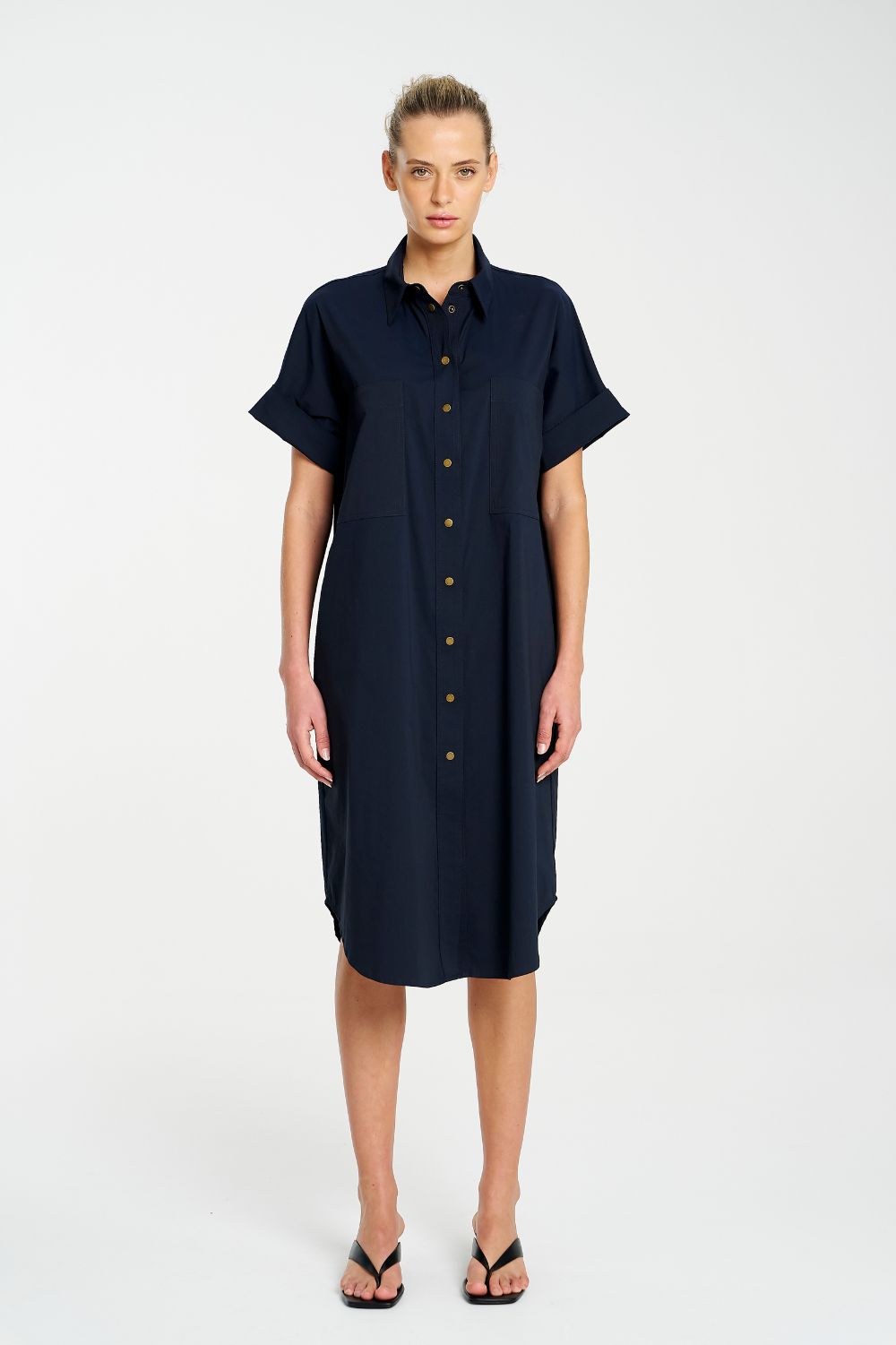 Mela Purdie - Mela Purdie Stud Shell Dress | Navy - Dress - Silvermaple Boutique 