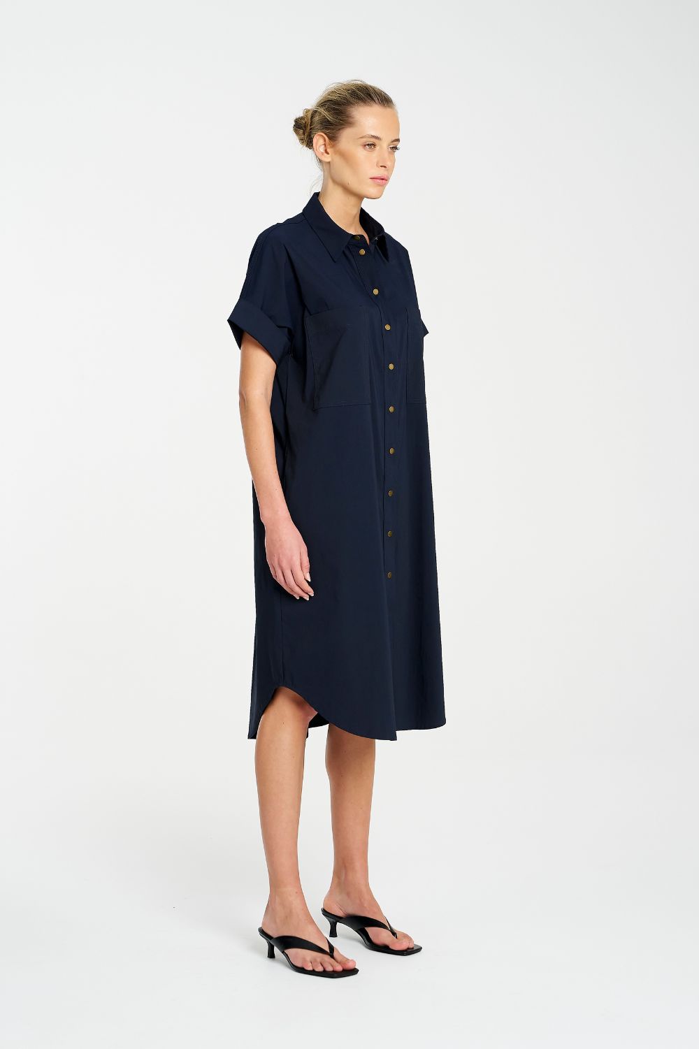 Mela Purdie - Mela Purdie Stud Shell Dress | Navy - Dress - Silvermaple Boutique 
