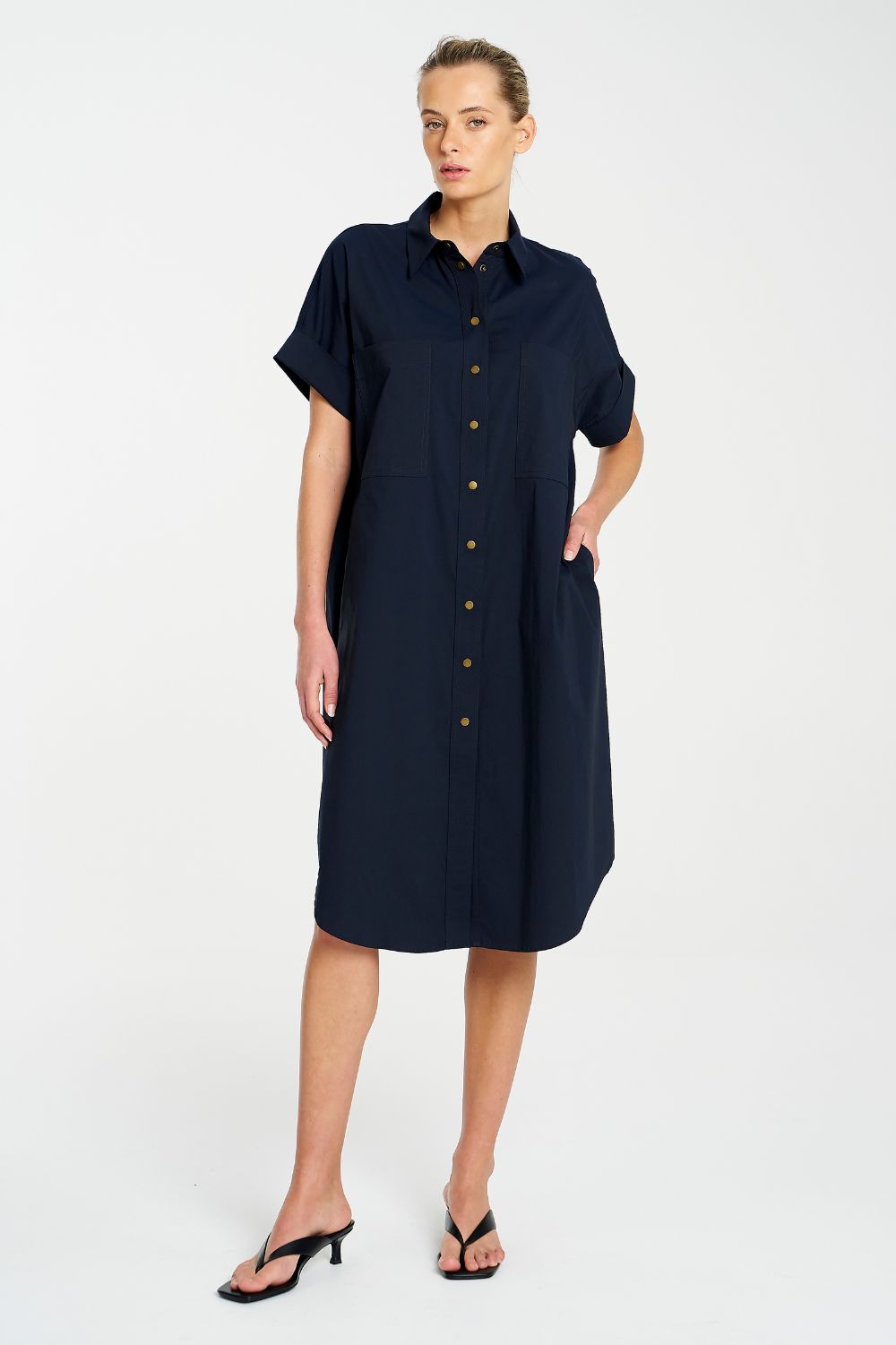 Mela Purdie - Mela Purdie Stud Shell Dress | Navy - Dress - Silvermaple Boutique 