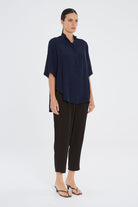 Mela Purdie - Mela Purdie Swish Tab Plaza | Navy - Top - Silvermaple Boutique 