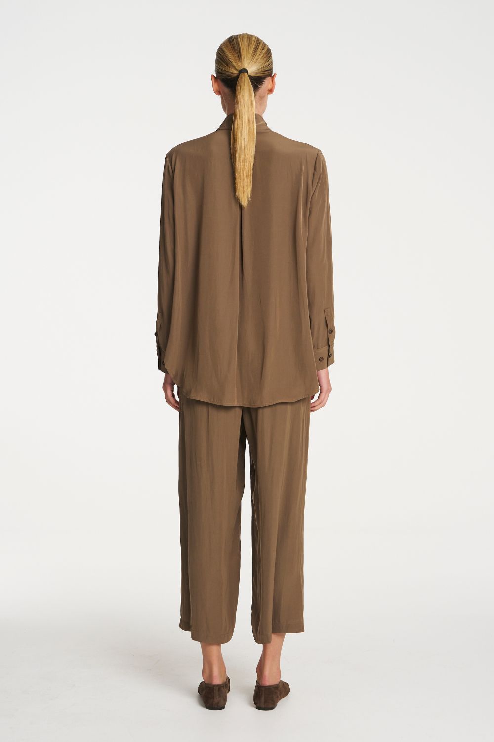 Mela Purdie - Mela Purdie Swish Tab Shirt | Chestnut - Shirt - Silvermaple Boutique 