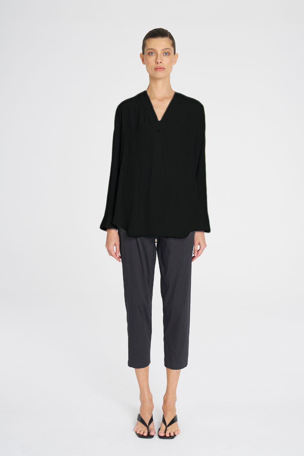 Mela Purdie - Mela Purdie Tab Shirt | Black - Shirt - Silvermaple Boutique 