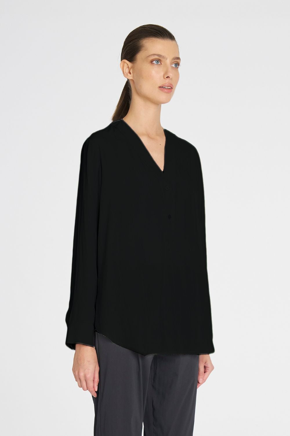 Mela Purdie - Mela Purdie Tab Shirt | Black - Shirt - Silvermaple Boutique 
