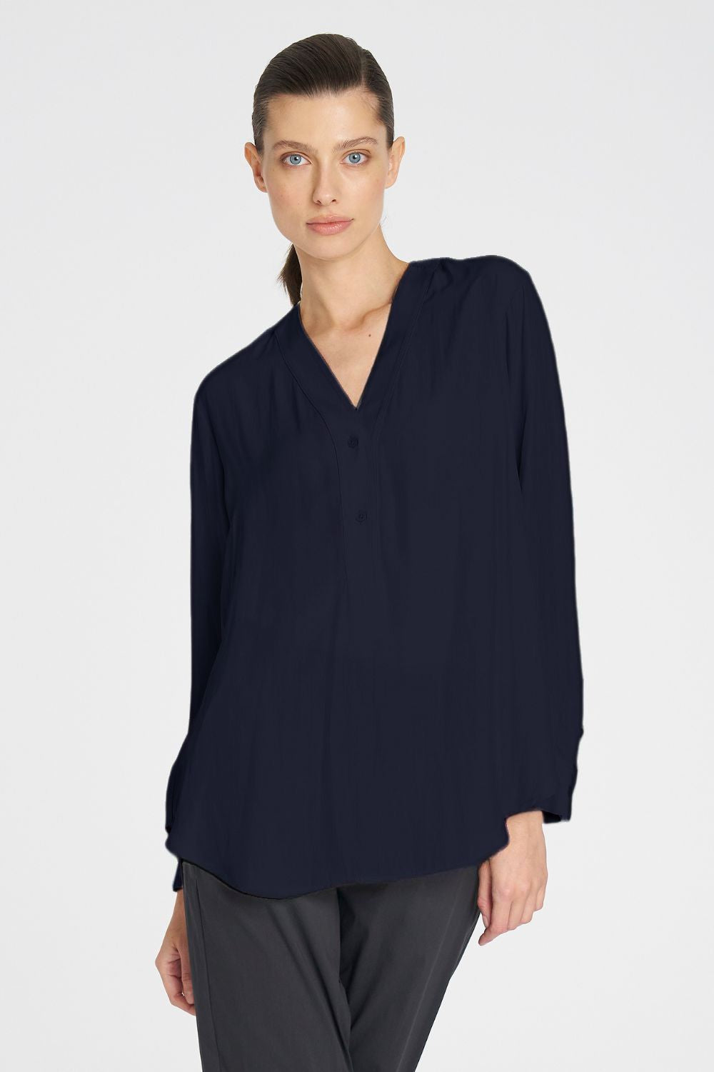 Mela Purdie - Mela Purdie Tab Shirt | Navy - Shirt - Silvermaple Boutique 