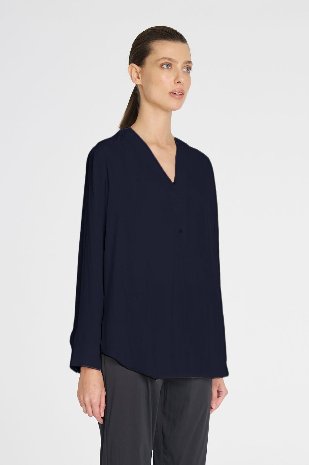 Mela Purdie - Mela Purdie Tab Shirt | Navy - Shirt - Silvermaple Boutique 