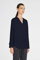 Mela Purdie - Mela Purdie Tab Shirt | Navy - Shirt - Silvermaple Boutique 