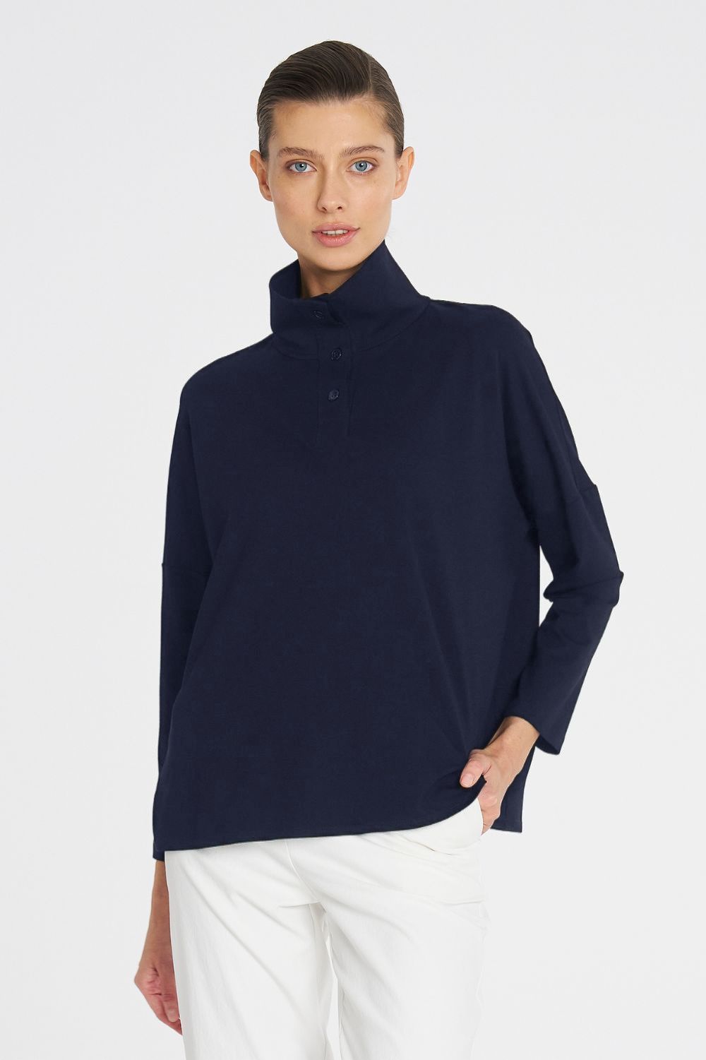 Mela Purdie - Mela Purdie Tab Sweater | French Navy - Sweater - Silvermaple Boutique 