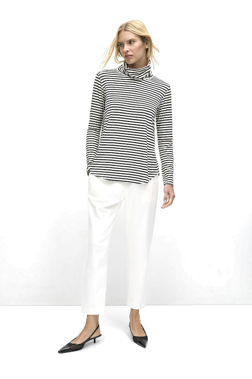 Mela Purdie - Pre Order Turtle Neck Top | Straw Stripe - Top - Silvermaple Boutique 